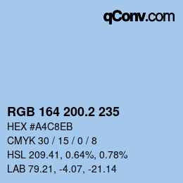 カラーコード: RGB 164 200.2 235 | qconv.com