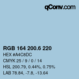 カラーコード: RGB 164 200.6 220 | qconv.com