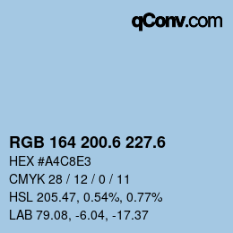 カラーコード: RGB 164 200.6 227.6 | qconv.com