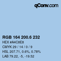 カラーコード: RGB 164 200.6 232 | qconv.com