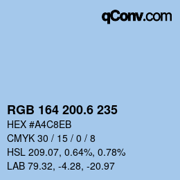 カラーコード: RGB 164 200.6 235 | qconv.com