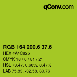 カラーコード: RGB 164 200.6 37.6 | qconv.com