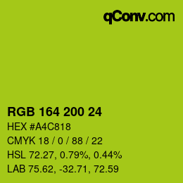 Color code: RGB 164 200 24 | qconv.com