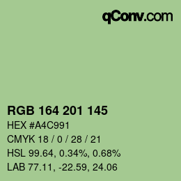 Color code: RGB 164 201 145 | qconv.com