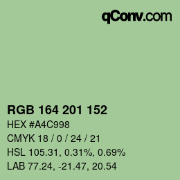 Color code: RGB 164 201 152 | qconv.com
