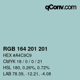 Color code: RGB 164 201 201 | qconv.com