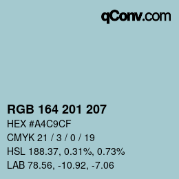 Color code: RGB 164 201 207 | qconv.com