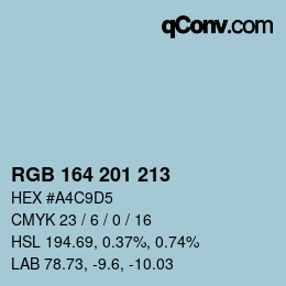 Color code: RGB 164 201 213 | qconv.com