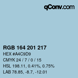 Color code: RGB 164 201 217 | qconv.com