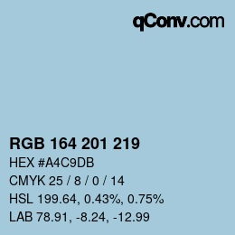 Color code: RGB 164 201 219 | qconv.com
