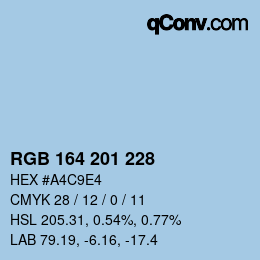 Color code: RGB 164 201 228 | qconv.com