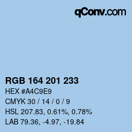 Color code: RGB 164 201 233 | qconv.com