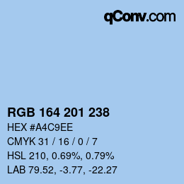 Color code: RGB 164 201 238 | qconv.com