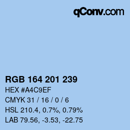 Color code: RGB 164 201 239 | qconv.com
