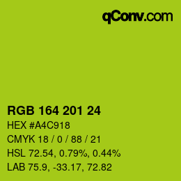 Color code: RGB 164 201 24 | qconv.com