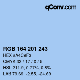 Color code: RGB 164 201 243 | qconv.com