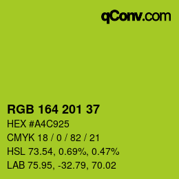 Color code: RGB 164 201 37 | qconv.com