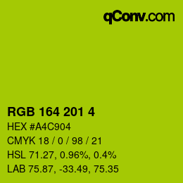 Color code: RGB 164 201 4 | qconv.com