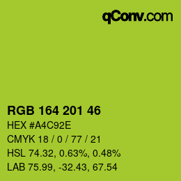 Color code: RGB 164 201 46 | qconv.com
