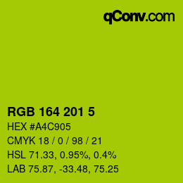 Color code: RGB 164 201 5 | qconv.com