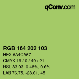 Color code: RGB 164 202 103 | qconv.com