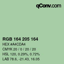 Farbcode: RGB 164 205 164 | qconv.com