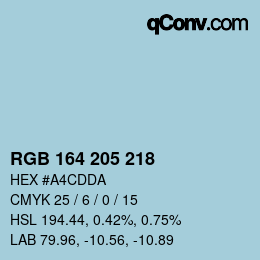 Color code: RGB 164 205 218 | qconv.com