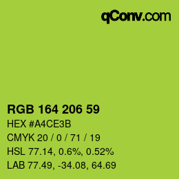 カラーコード: RGB 164 206 59 | qconv.com