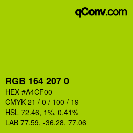 Color code: RGB 164 207 0 | qconv.com