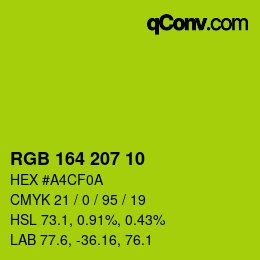 Color code: RGB 164 207 10 | qconv.com