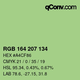Color code: RGB 164 207 134 | qconv.com