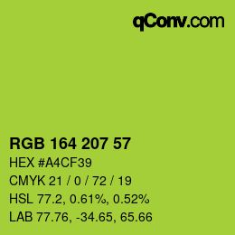 Color code: RGB 164 207 57 | qconv.com