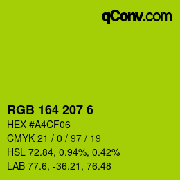 カラーコード: RGB 164 207 6 | qconv.com