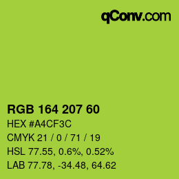 Color code: RGB 164 207 60 | qconv.com