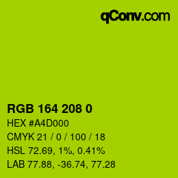 Color code: RGB 164 208 0 | qconv.com