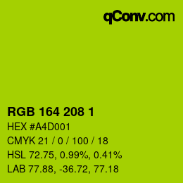 Color code: RGB 164 208 1 | qconv.com