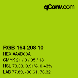 カラーコード: RGB 164 208 10 | qconv.com