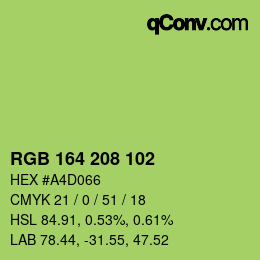 Color code: RGB 164 208 102 | qconv.com