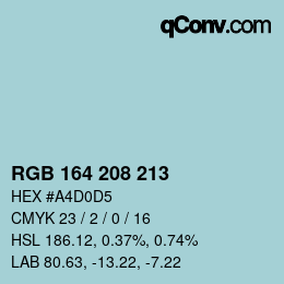 Color code: RGB 164 208 213 | qconv.com