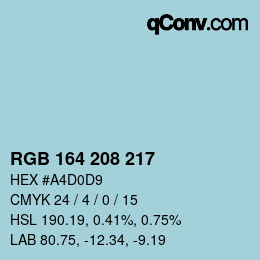 Color code: RGB 164 208 217 | qconv.com