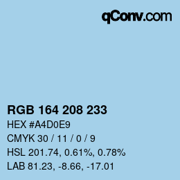 Color code: RGB 164 208 233 | qconv.com