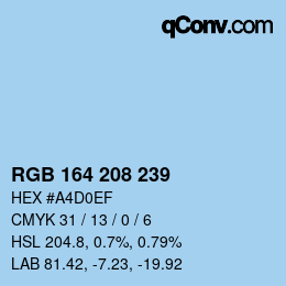 カラーコード: RGB 164 208 239 | qconv.com