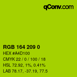 Color code: RGB 164 209 0 | qconv.com