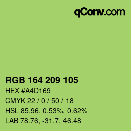 Color code: RGB 164 209 105 | qconv.com