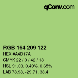 Color code: RGB 164 209 122 | qconv.com