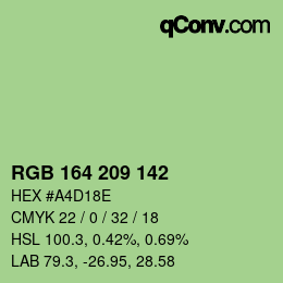 Color code: RGB 164 209 142 | qconv.com