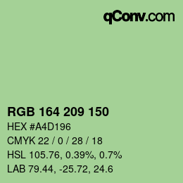 Color code: RGB 164 209 150 | qconv.com