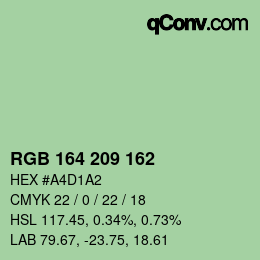 カラーコード: RGB 164 209 162 | qconv.com