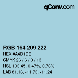 Color code: RGB 164 209 222 | qconv.com