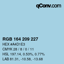 Color code: RGB 164 209 227 | qconv.com